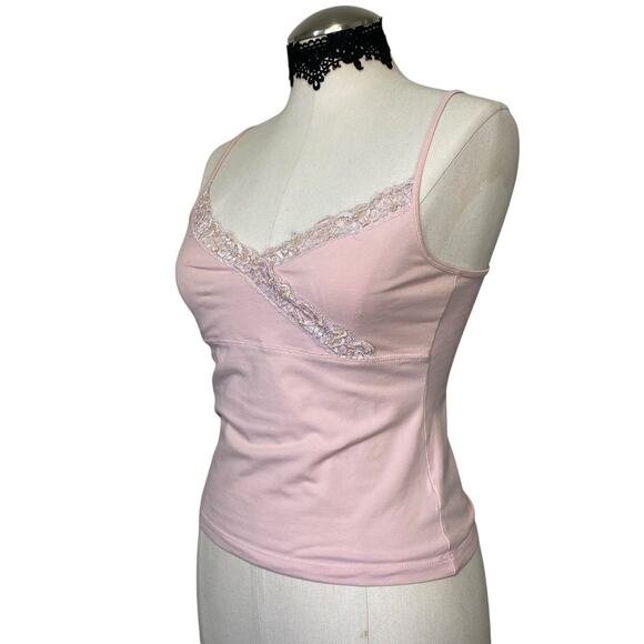 VTG Y2K GAP Coquette Baby Pink Sequin & Lace Cami - Picture 5 of 9